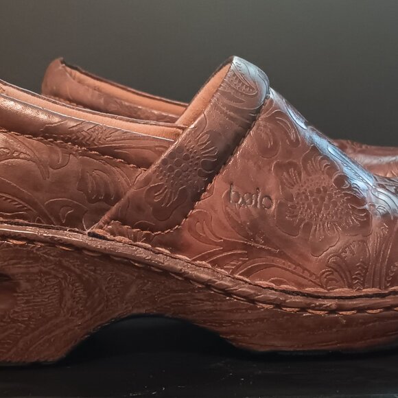 BOLO Brown Paisley / Lace Slip-on Women's Clogs Size 6 - Picture 4 of 10